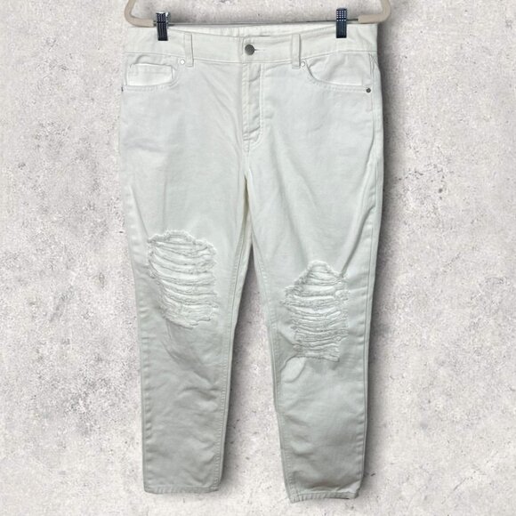 NEW AFRM Distressed High Rise Jeans Size‎ 28 Revolve New Without Tag White Denim - Picture 2 of 13